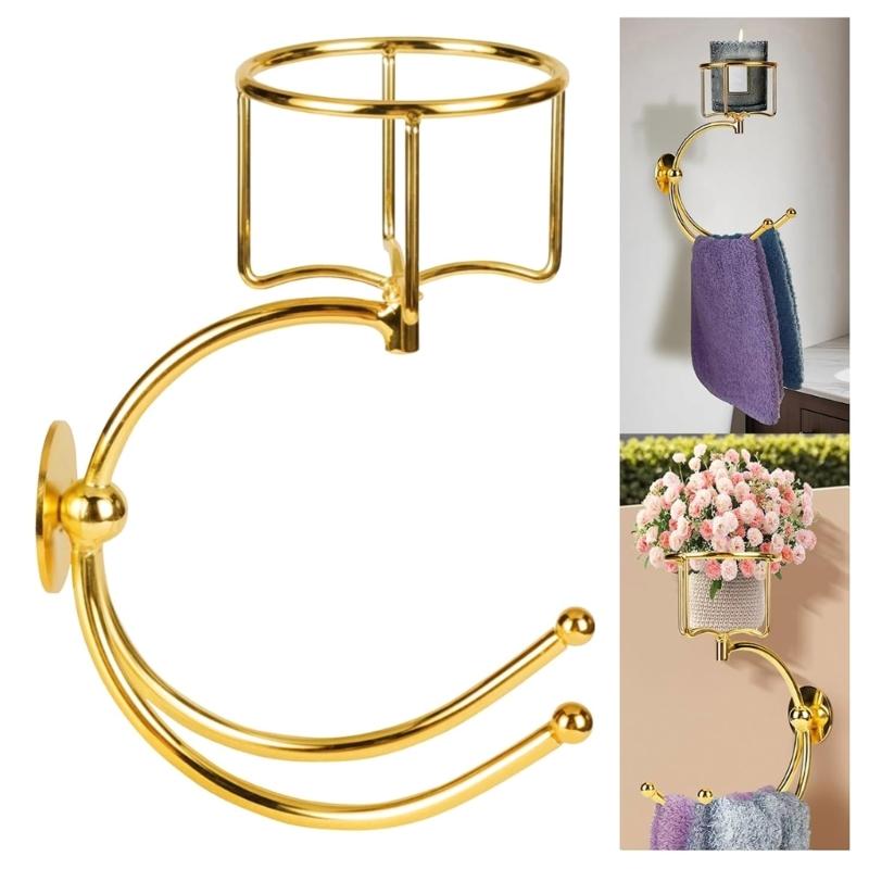 Rustics Inspire Towel Rack With Integrated Candle Holder for Farmhouses or Bohemians Home Decoration