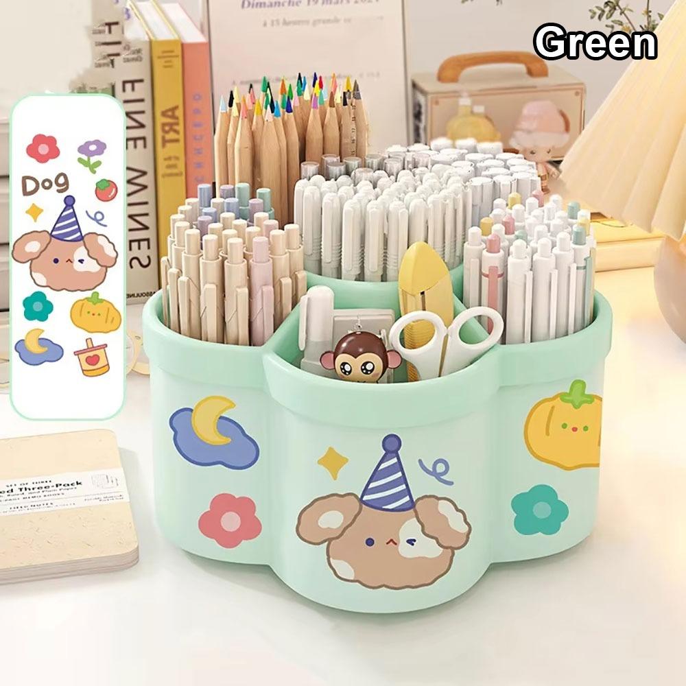 

1 шт DIY наклейка вращающийся держатель ручки большой емкости офисный настольный канцелярские принадлежности школьные принадлежности Green