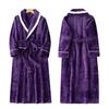 Thickened Plaid Flannel Couple's Bathrobe - Women's Plus Size & Men's Extra Long Fleece Robe