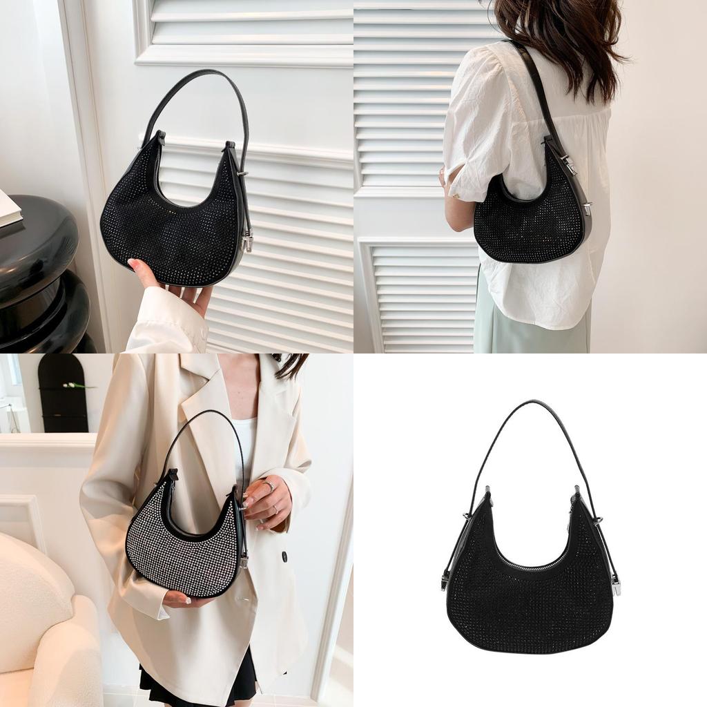 Chic Silver Crescent Bag For Women Featuring Soft Pu Material And Sleek Street Style Ideal For Daily Outfits