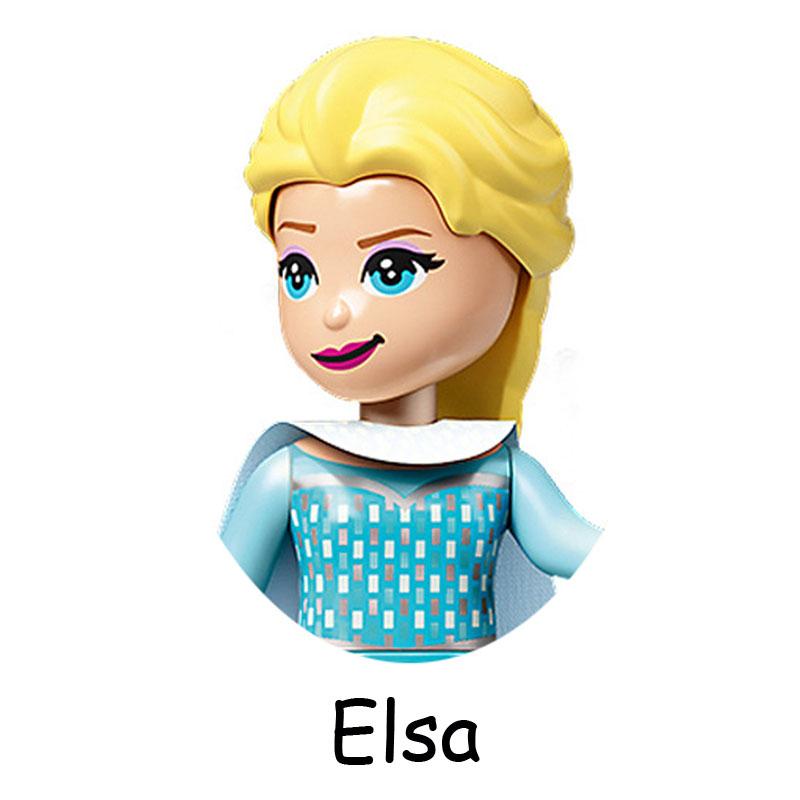 Non-Toxic Fairy Tale Princess Children Belle Beast Cinderalla Anna Olivia Model Figure Blocks Construction Building Bricks Toys For Children