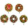 50cm Xmas Wreath Artificial Decorative Front Door Hanging Wreath with Light for Holiday Home Decor Type A