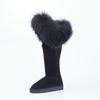Fashion 2025 New Australian Style Women'S Natural Fox Hair Snow Boots Waterproof Real Cowhide Winter Boots Warm Women'S Boots Knee-High