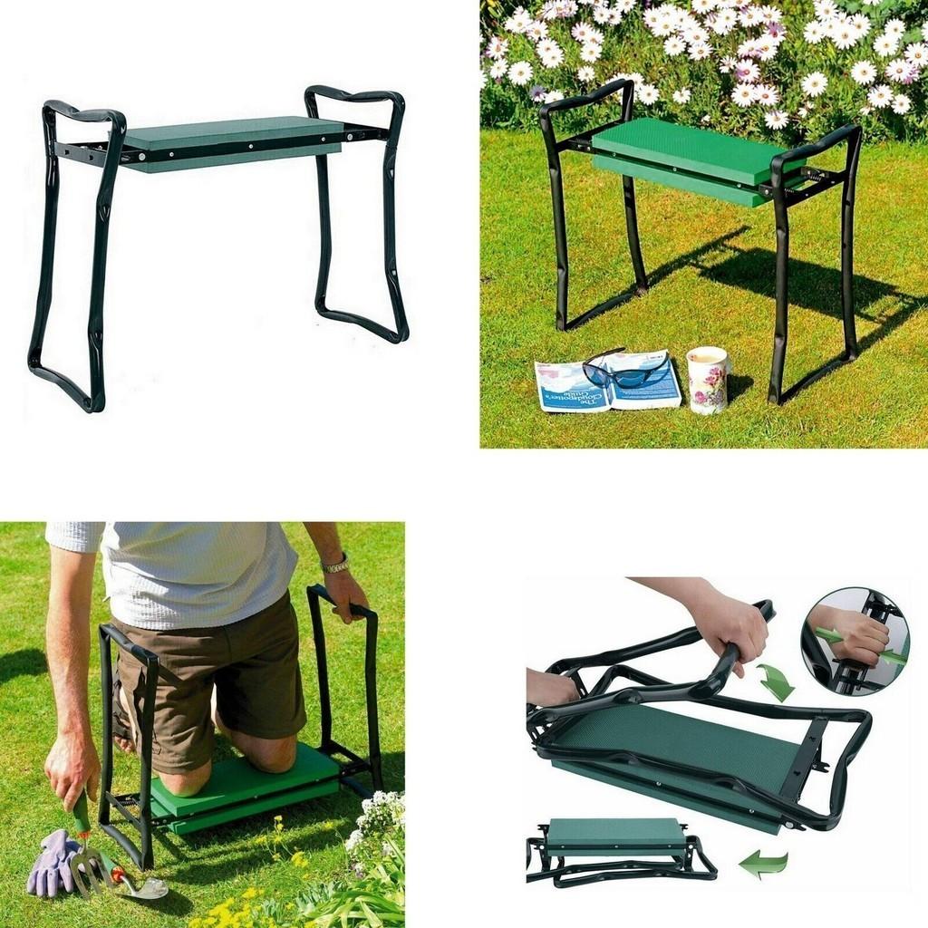 Sturdy Garden Kneeler Folding Chair With Dual Purpose Seating And Kneeling