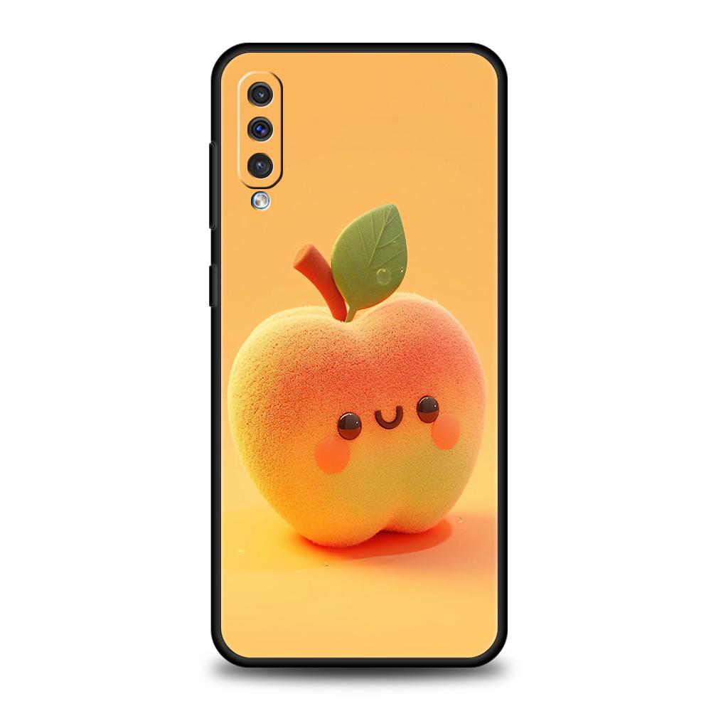 

Чехол для телефона Samsung Galaxy A56 A36 A26 A06 A16 A24 A36 A54 A14 A42 A22 A20 A12 A10 5G Мягкий ТПУ Чехол Мультяшные Фрукты Персик Сумки Samsung A24 4G