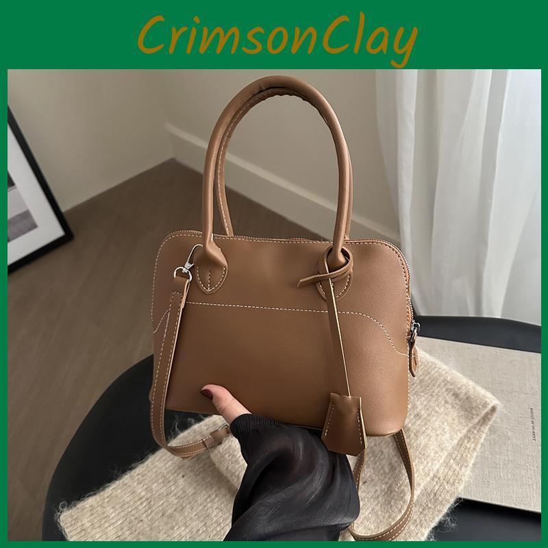 Pu Shell Bag For Women With Zipper Closure And Inner Pouch For Daily Use