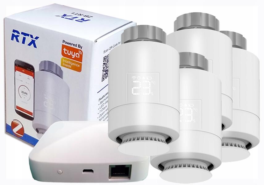 4x RTX Thermostat Head + ZigBee LAN Gateway TUYA SET4