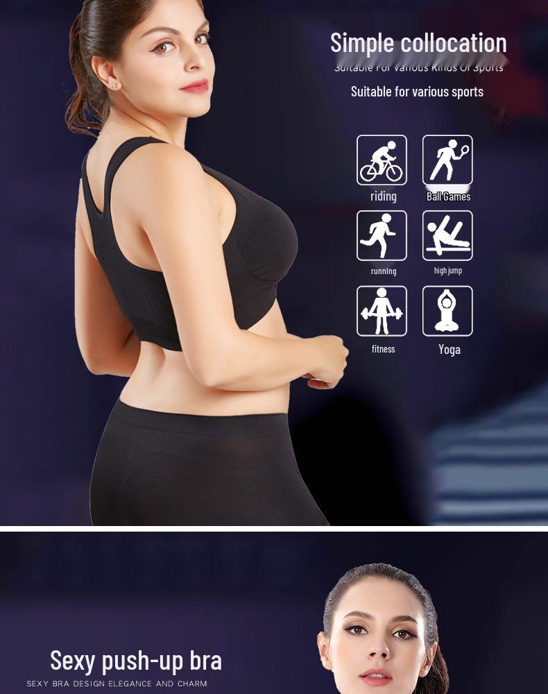 Classic Zip-Front Shockproof Sports Bra Plus Size Women's Yoga Vest