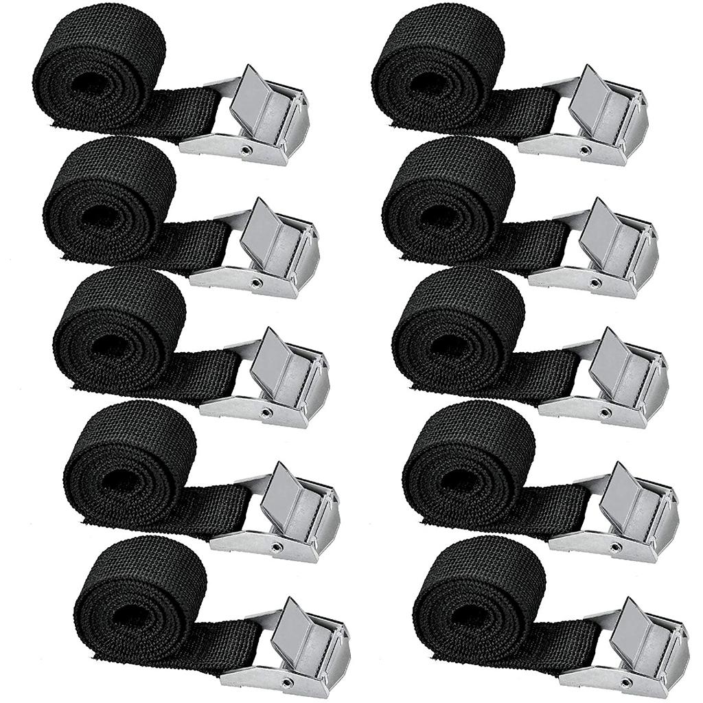 Tie Down Straps Heavy Duty Lashing Straps with Zinc Alloy Cam Buckle Sturdy PP Ribbon Backpack Bicycle for Carrier