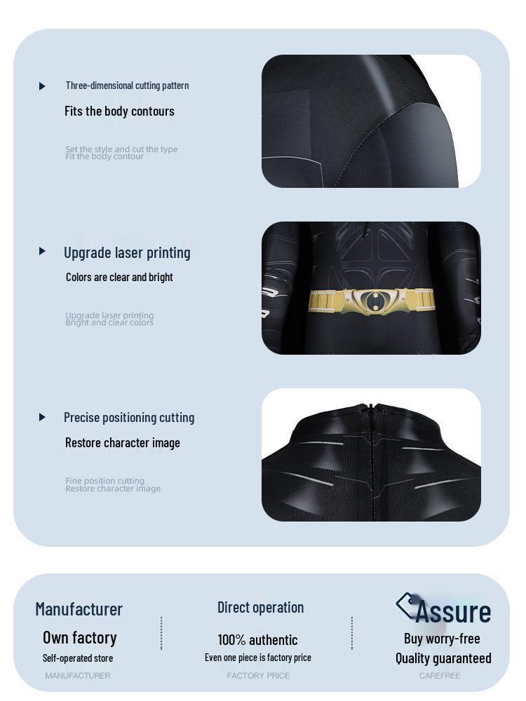 Batman Halloween Cosplay Jumpsuit with Cape