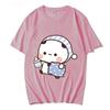 Maglietta per Coppia Carina BuBu Panda Che Va a Dormire con Grafica Orsetto DuDu Maglietta Abbigliamento Donna Top con Maniche Abbigliamento Donna