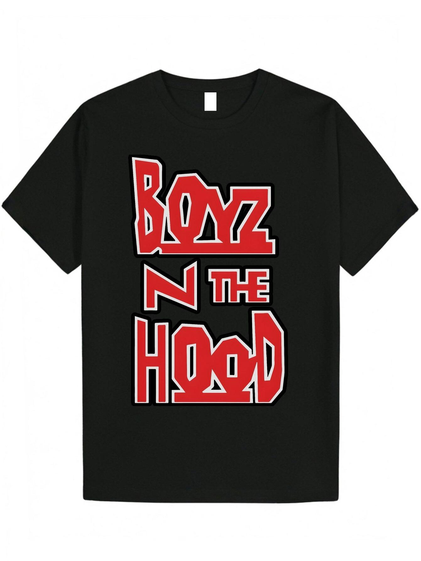 

BOYZ IN THE HOOD Pattern T-shirt Men s Fashion Casual Wear Short-sleeved Loose and Comfortable T-shirt Daily Men s Clothing S