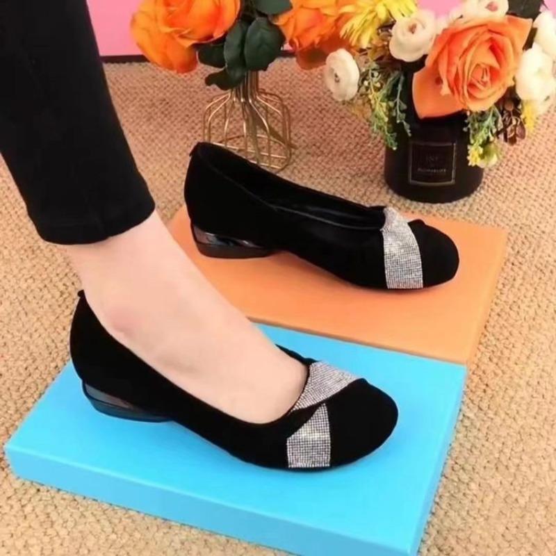 Rundköpfige Flachboden-Neue Übergröße Einzelne Schuhe, Niedrig geschnittene Schuhe, Lässige Damenschuhe