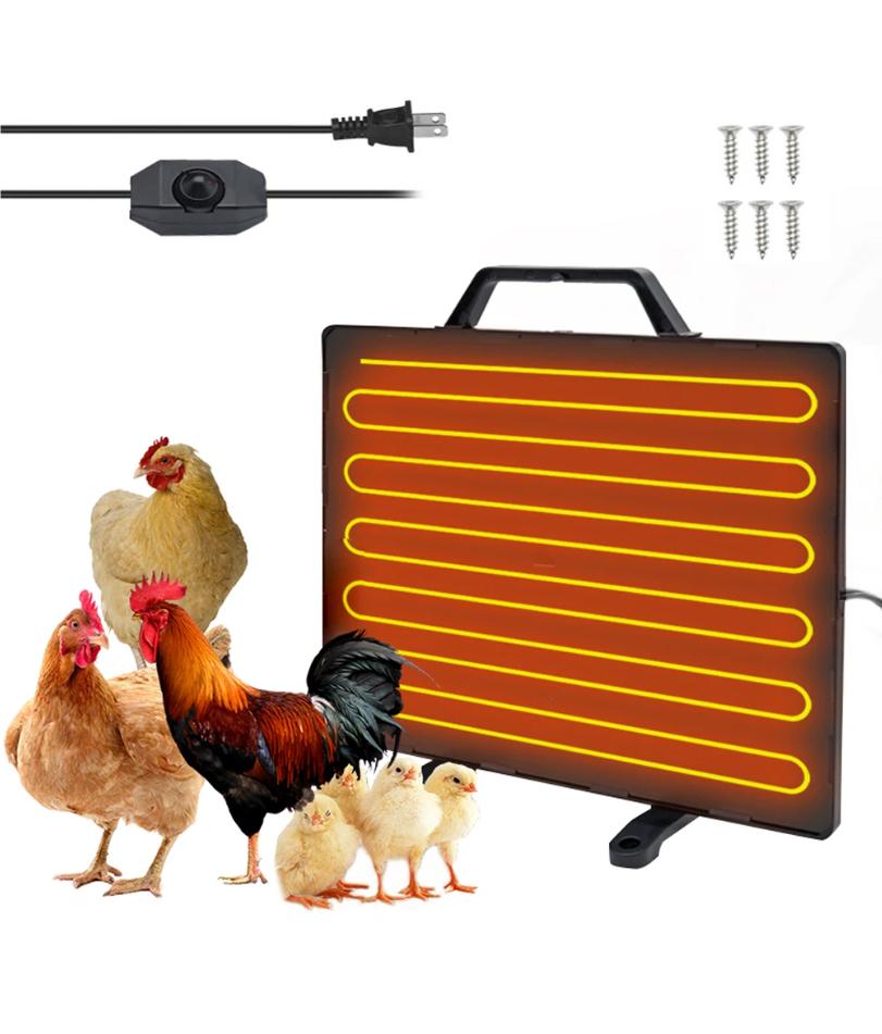 Thermostatic Chicken Coop Heater 160W Poultry Heating Panel 0-99℃ Temperature Winter Farm Radiant Heating Board Heating Plate