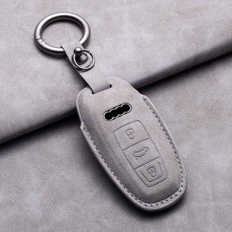Para A3 A4 A6 A7 A8 B9 C8 D5 4K S8 Q7 Q8 SQ8 Capa de Couro para Chave de Carro Concha Protetora Bolsa Chaveiro Chaveiro Acessórios para Carro