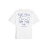 Classics Cafe Tee Letter Print Round Neck Short Sleeve T-Shirt Men Tops White 625321-02