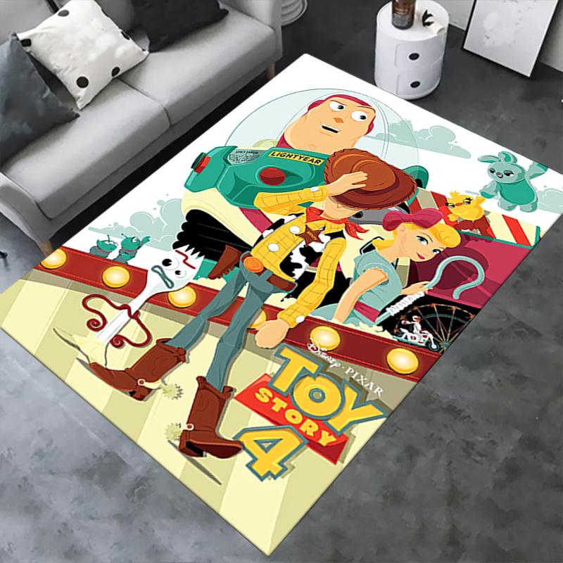 Office Rug Toy Story 4, Woody theme 3D Printed Anti-Slip Rug-Machine Washable for Living Room