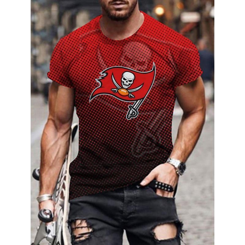 

Футболка з коротким рукавом з 3D емблемою футбольної команди Тампа-Бей Піратс, з принтом, чоловіча футболка L