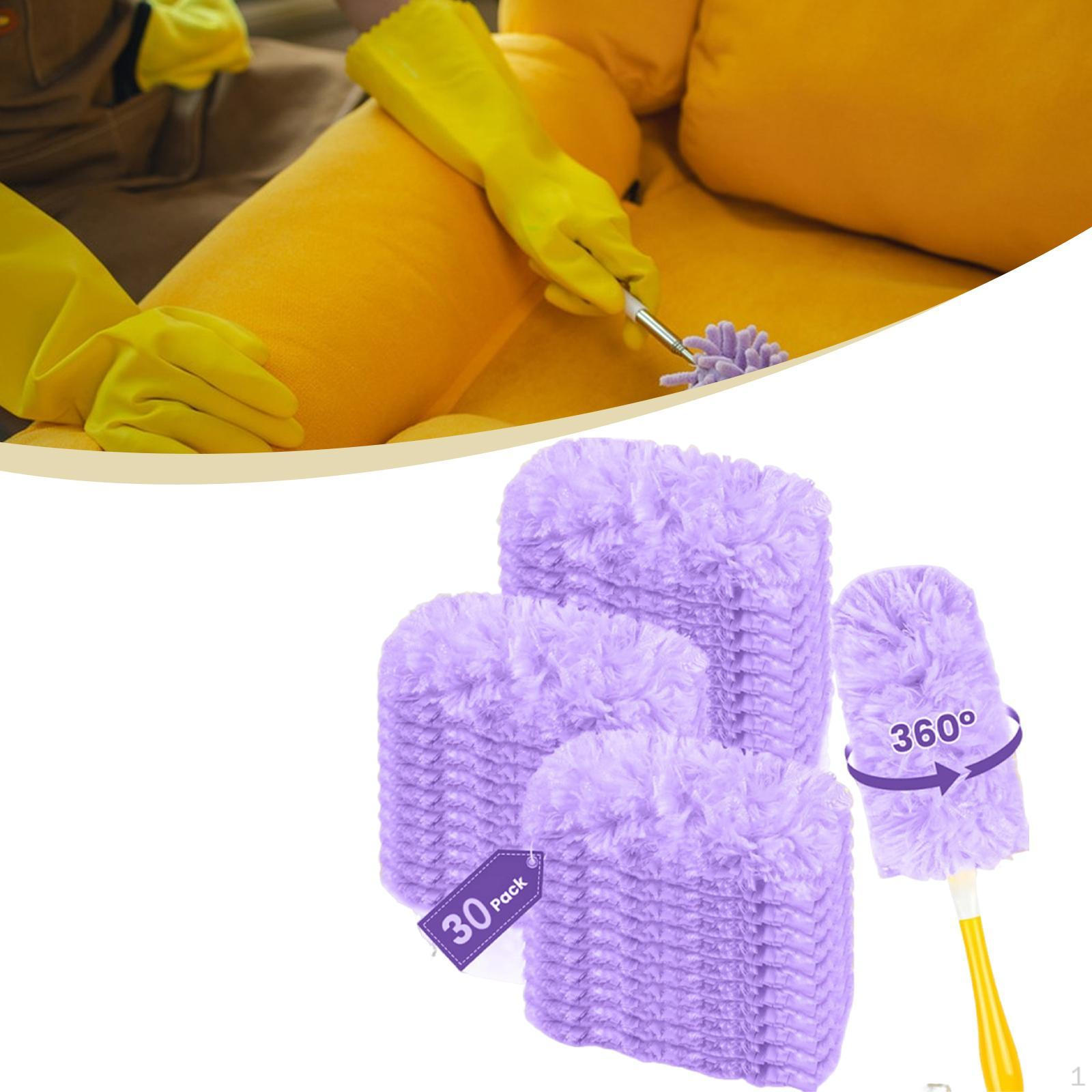 

30 штук Сверхпрочные сменные насадки из микрофибры для чистящих инструментов фиолетовый