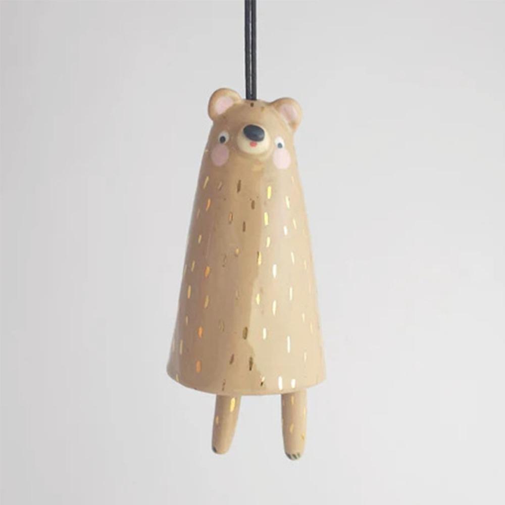 New Cute Ceramic Bells Collection Cartoon Craft Handmade Wind Chimes Simple Yard Pendant Home Decoration