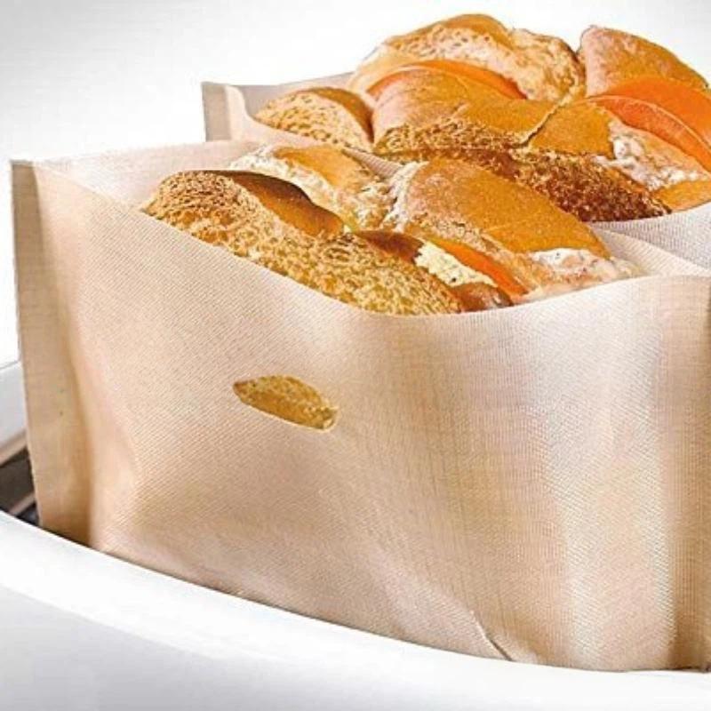 2Pcs Reusable Non-Stick Baked Toast Bread Oven Bags Tools Toaster Bags For Grilled Cheese Sandwiches