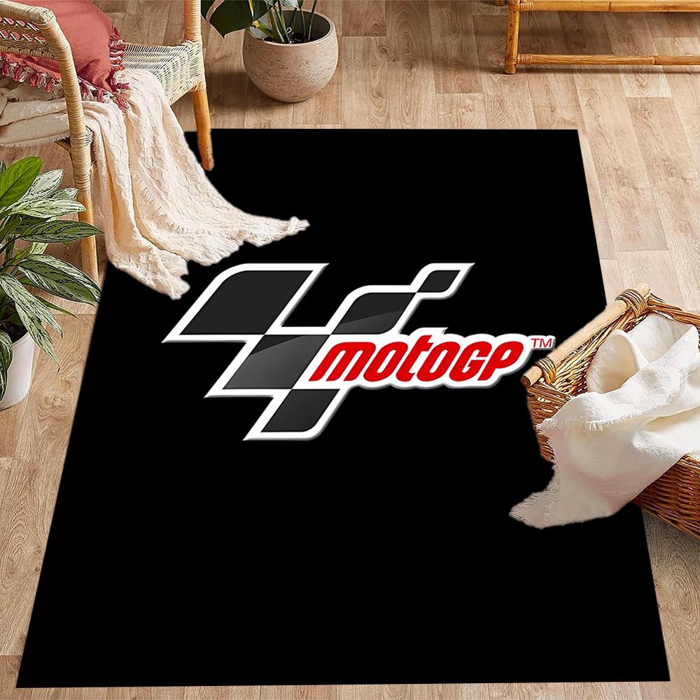 Tappeti Antiscivolo a Tema Logo Fiamme MotoGP - Arredamento per la Casa in Poliestere, Adatti per Camere da Letto, Soggiorni, Ingressi, Studi e Decorazioni
