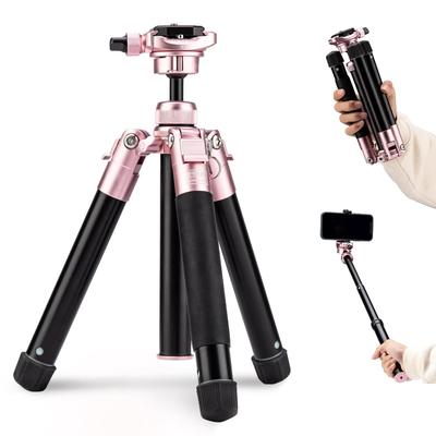 Fotopro 152cm Mini Lichtgewicht en Reisstatief met Balhoofd en Afneembare Telefoon Selfie Camera Maximale Belasting Kersenhout Statief, Compact,