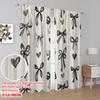 2D flat printing 2pcs Window Curtains Black Bow Durable Polyester Without Electricity Family Party for Classroom Office