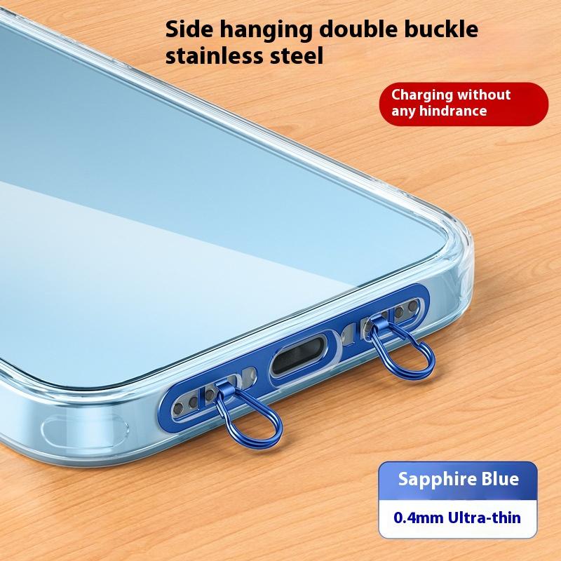 Metal Phone Hanging Tether Tab Upgraded Double Buckle Hole Ring Cell Phone Lanyard Patch Strap Replacement Part For Iphone Cases