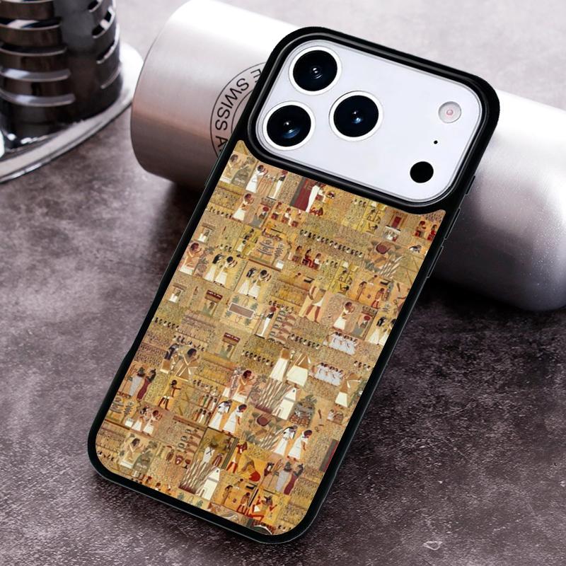 Egypt Mural Soft Phone Case For iPhone 17 16 15 14 13 12 11 Pro Max Plus 17Air Soft Silicone Cover