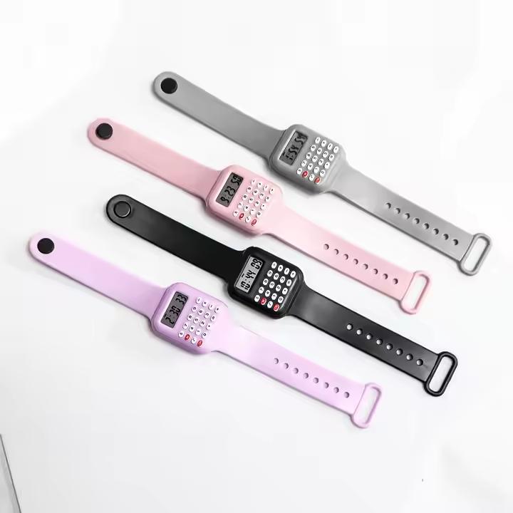 New Children Calculator Watch Clock Unisex Kid Silicone Multi-Purpose Electronic Led Digital Wrist Watches