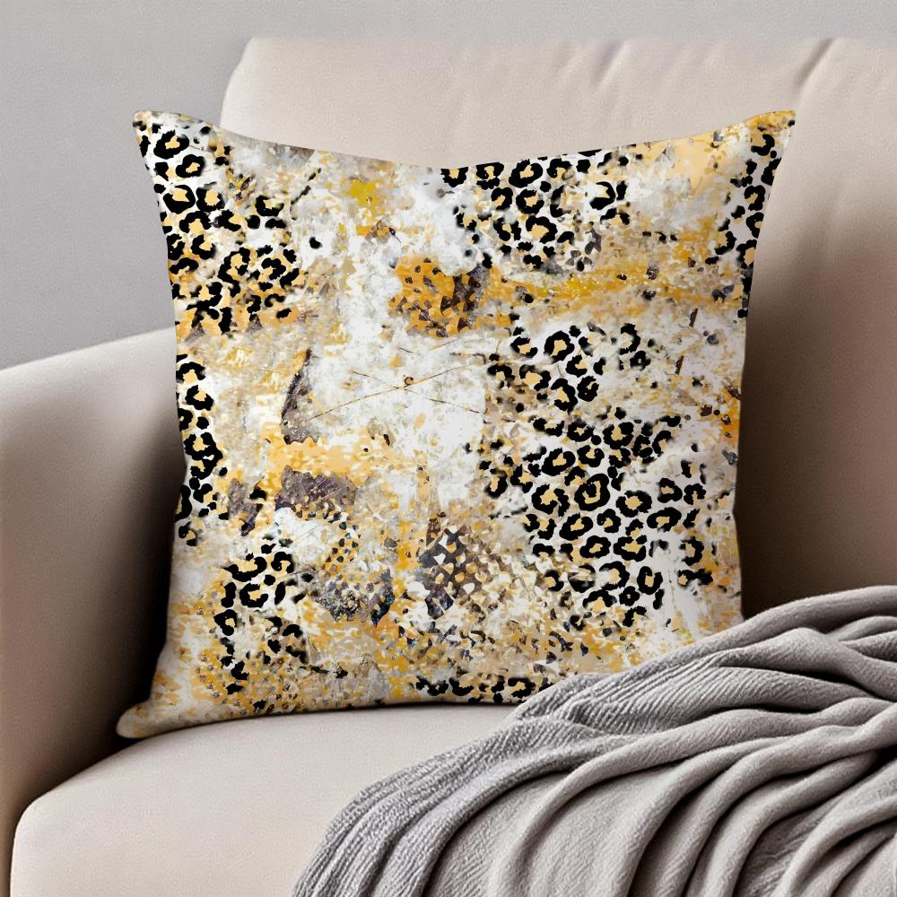 Trendy Snake Print Fashion Design Art Cushion Cover Pillowcase Antidustmite Invisible Zipper Short Plush Sofa Cushion