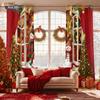 2Pcs Merry Christmas Snowman Print Blackout Curtains In Multiple Sizes Living Room Insulation Holiday Decoration Easy To Install