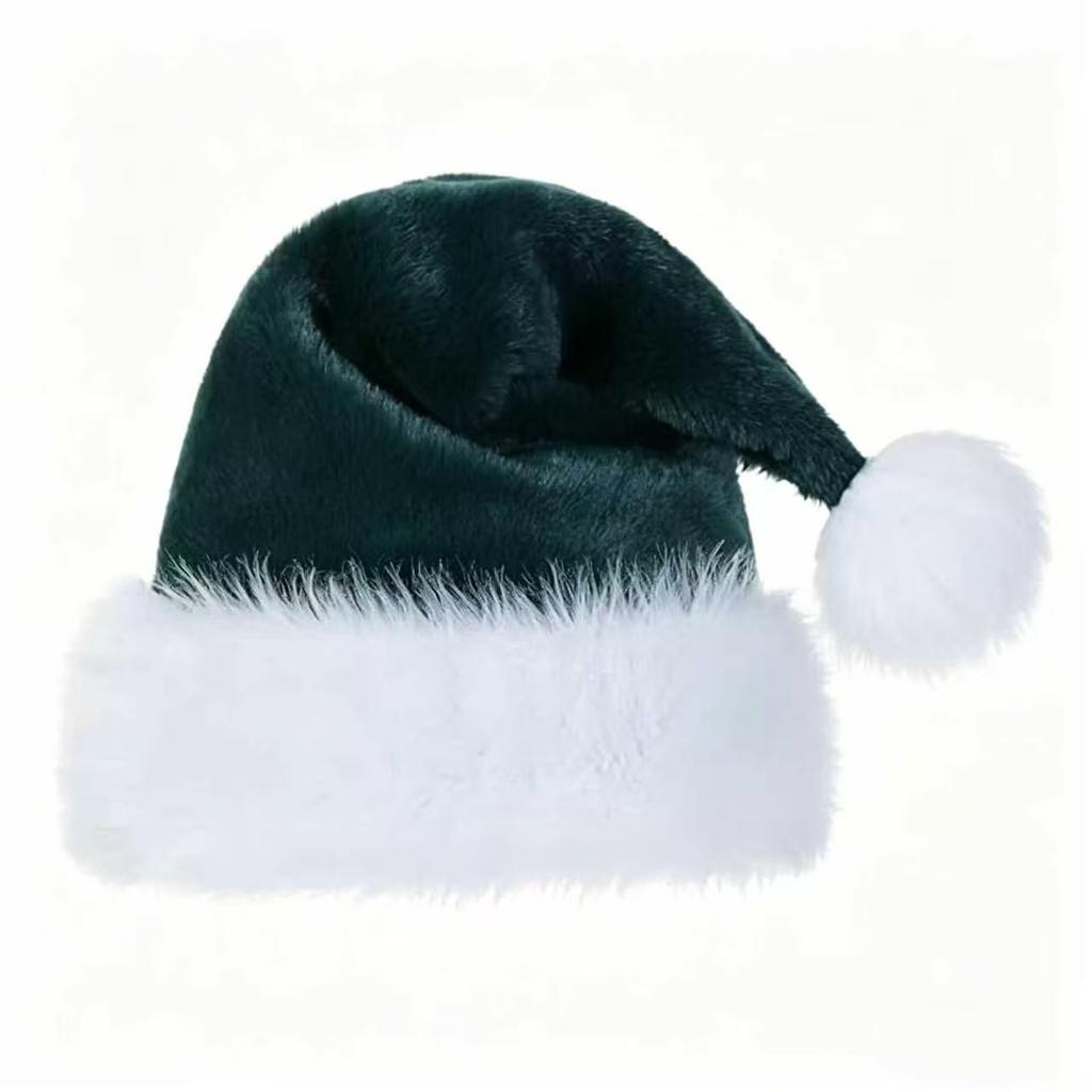 Chapeau de Noël en Peluche pour Adulte avec Bordure Noire, Chapeau de Fête Multicolore pour les Célébrations des Fêtes