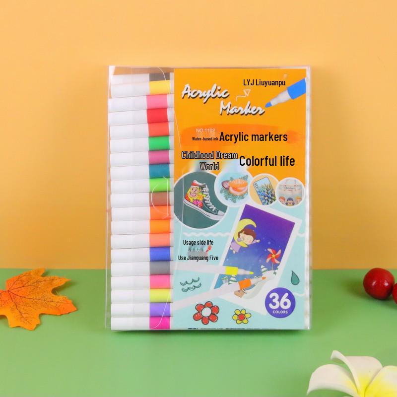 Acrylic Marker Set: 12-60 Colors for Fine Art, Journaling, DIY, and Doodling – Water-Based Brush Pens.