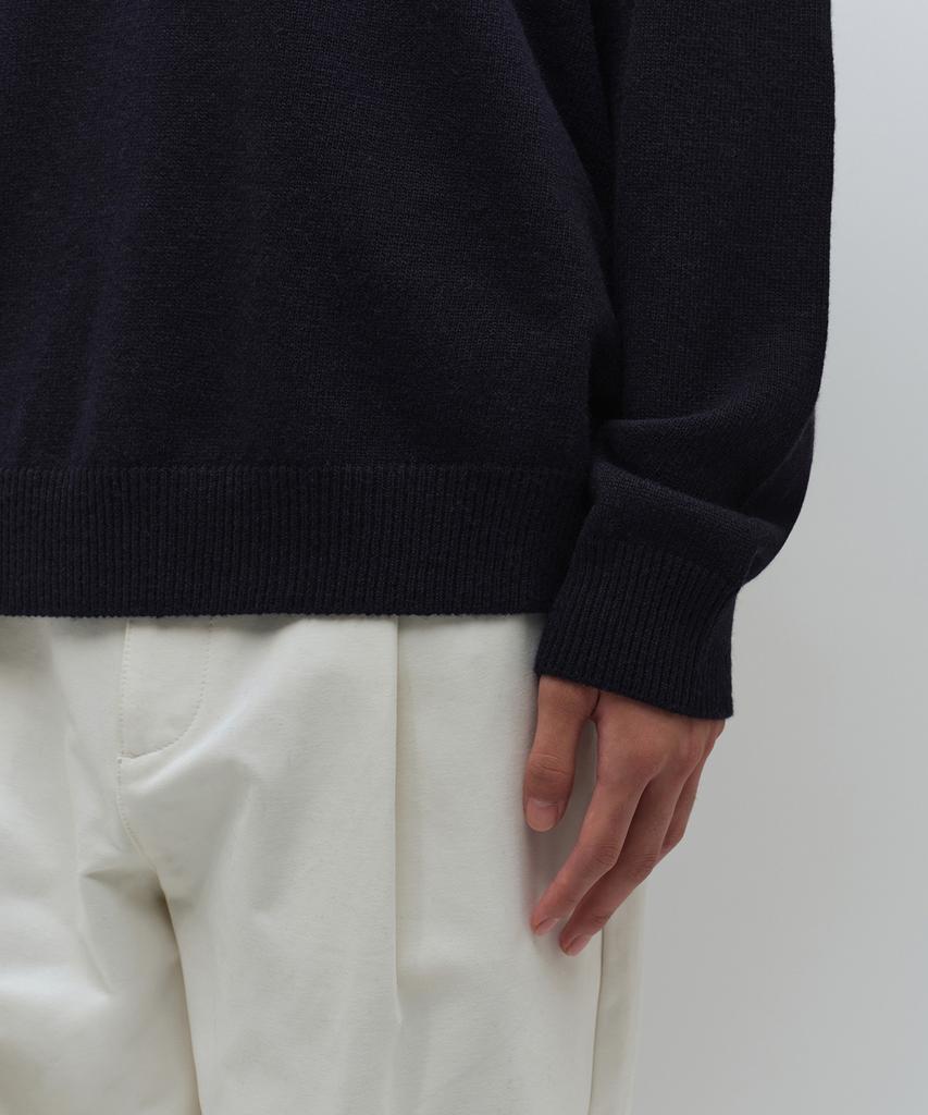 Musinsa Standard [Victoria Wool] Minimal Collared Knit [Navy]