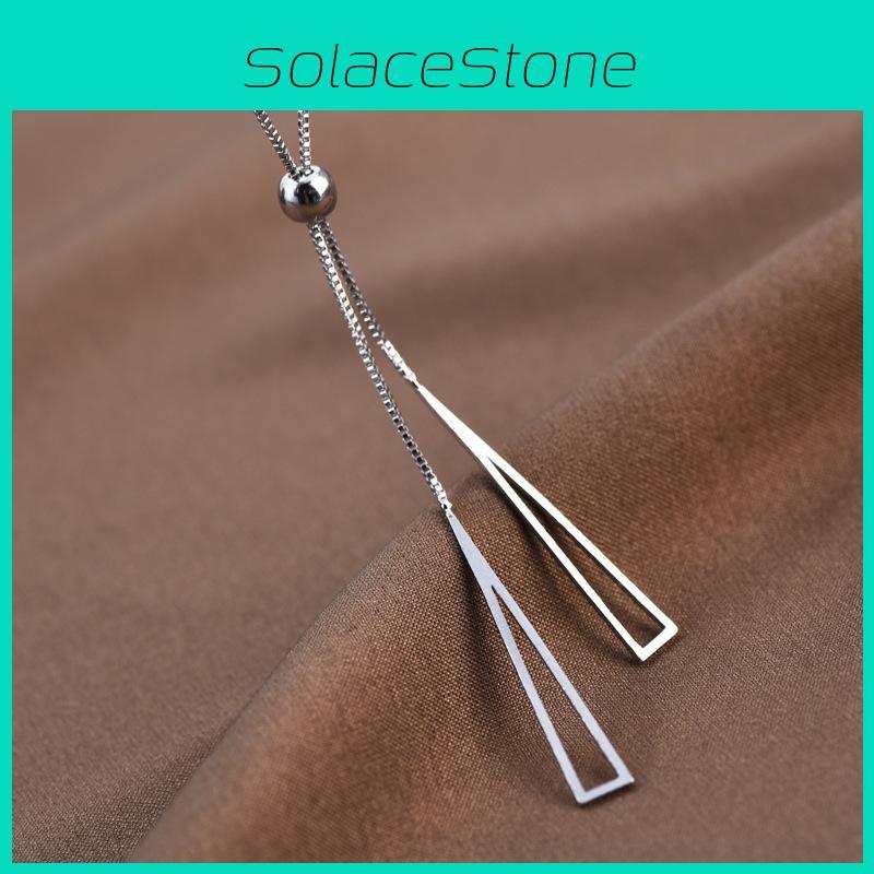 Chic Triangular Titanium Steel Clavicle Necklace For Women Modern Geometric Fashion Jewelry