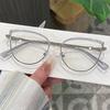 Cat Eye Shape Glasses Frame Women Korean Style Rhinestone Decoration Woman Glasses Fashion Stylish Decorative Glass