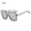 Crystal Oversized Sunglasses for Women Rhinestone Square Diamond Sun Glasses Retro Big Frame Sparkling Eyewear  New
