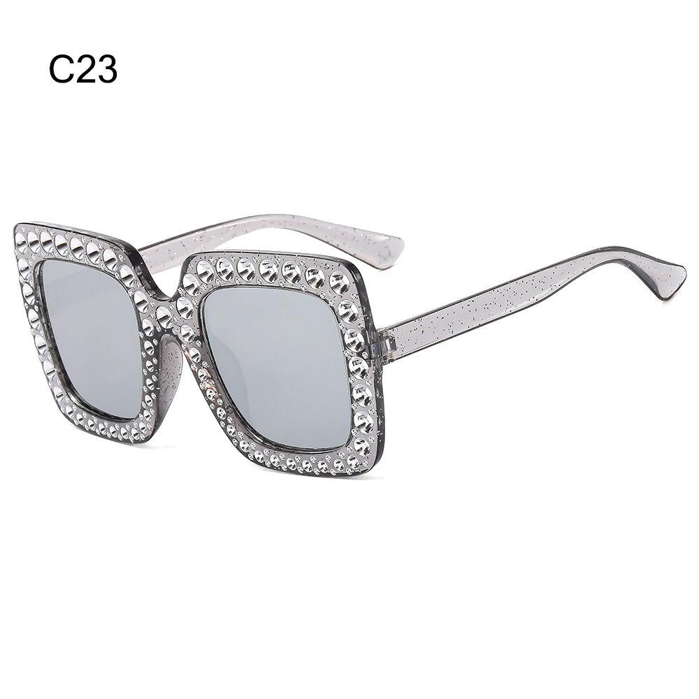 Crystal Oversized Sunglasses for Women Rhinestone Square Diamond Sun Glasses Retro Big Frame Sparkling Eyewear  New