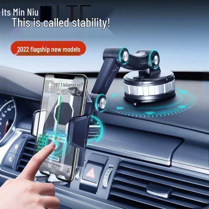 Universal Car Phone Holder with Rotating Suction Cup for Dashboard/Windshield - Shockproof, Fits Cars & Vans