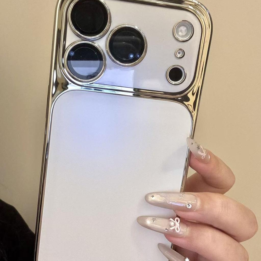 Luxe AG Mat Gehard Glas Camera Beschermhoes voor iPhone 17 16 15 Pro Max Plating Schokbestendige Bumper Harde Achterkant