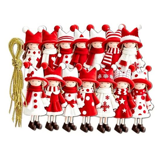 Christmas Reindeer Hanging Ornaments 2D Wooden Reindeer Decorations Colorful Reindeer Ornaments