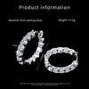 Fast Shipping S925 Silver Inlaid White  Moissanite Hoop Earrings for Women Daily Wear Jewelry