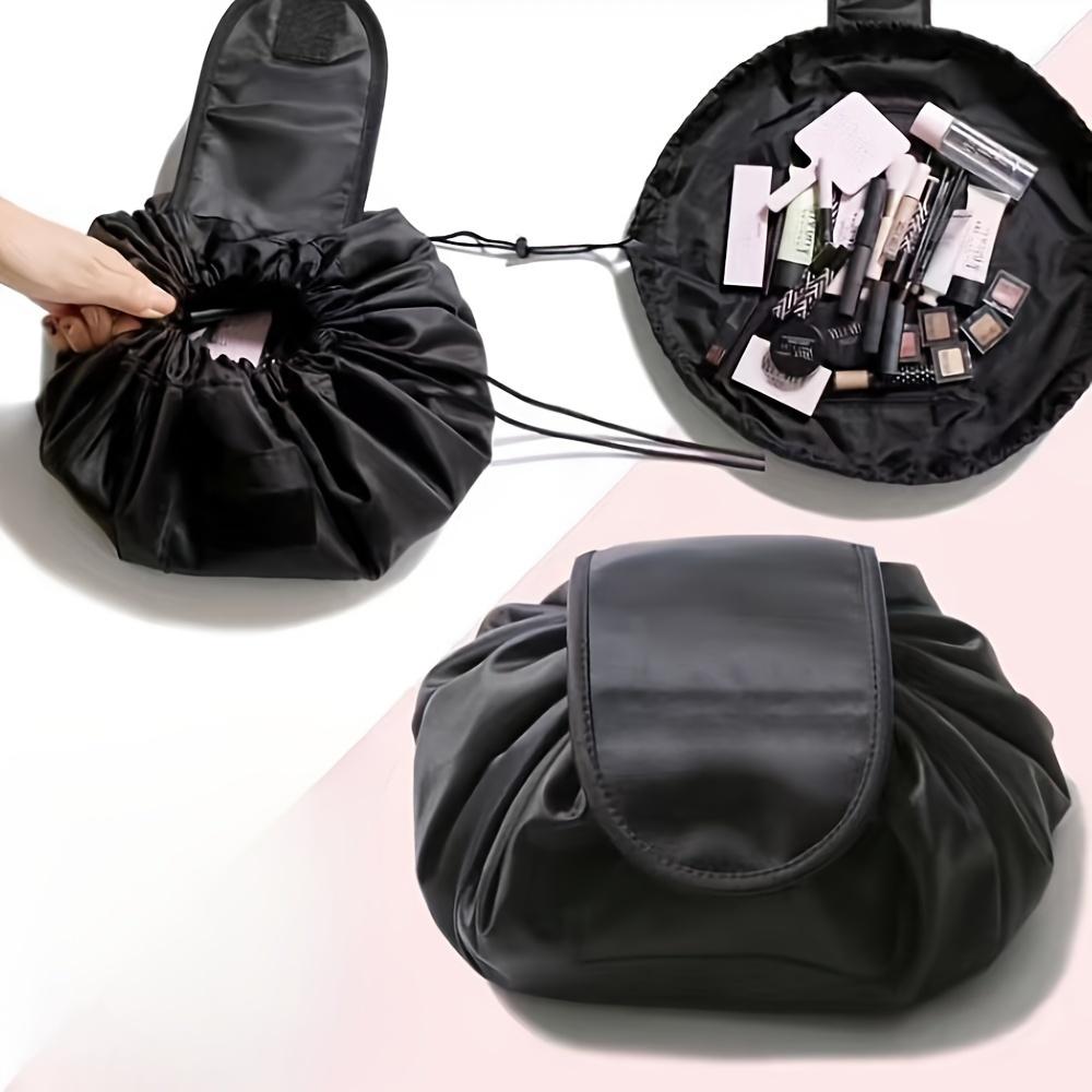 Large Capacity Waterproof Nylon Makeup Bag - Portable, Odorless Cosmetic Organizer with Drawstring Closure, Ideal for Travel & Everyday Use