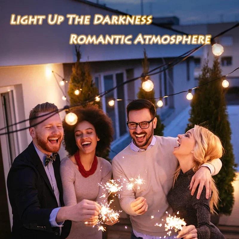 G40 Solar String Lights Outdoor 8Mode Solar Globe String Bulb Patio Hanging Lights Waterproof Garden Pergola Bistro Deck Decor