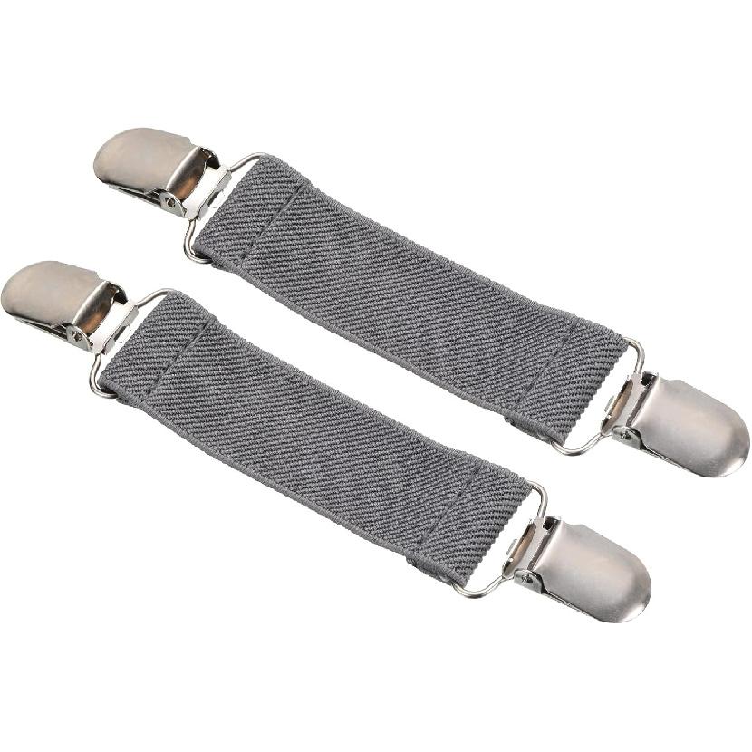 PATIKIL Mitten Clips, Elastic Webbing Strap Hanging Buckle Glove Clamp with Double Side Metal Clip for Keys Bed Sheet