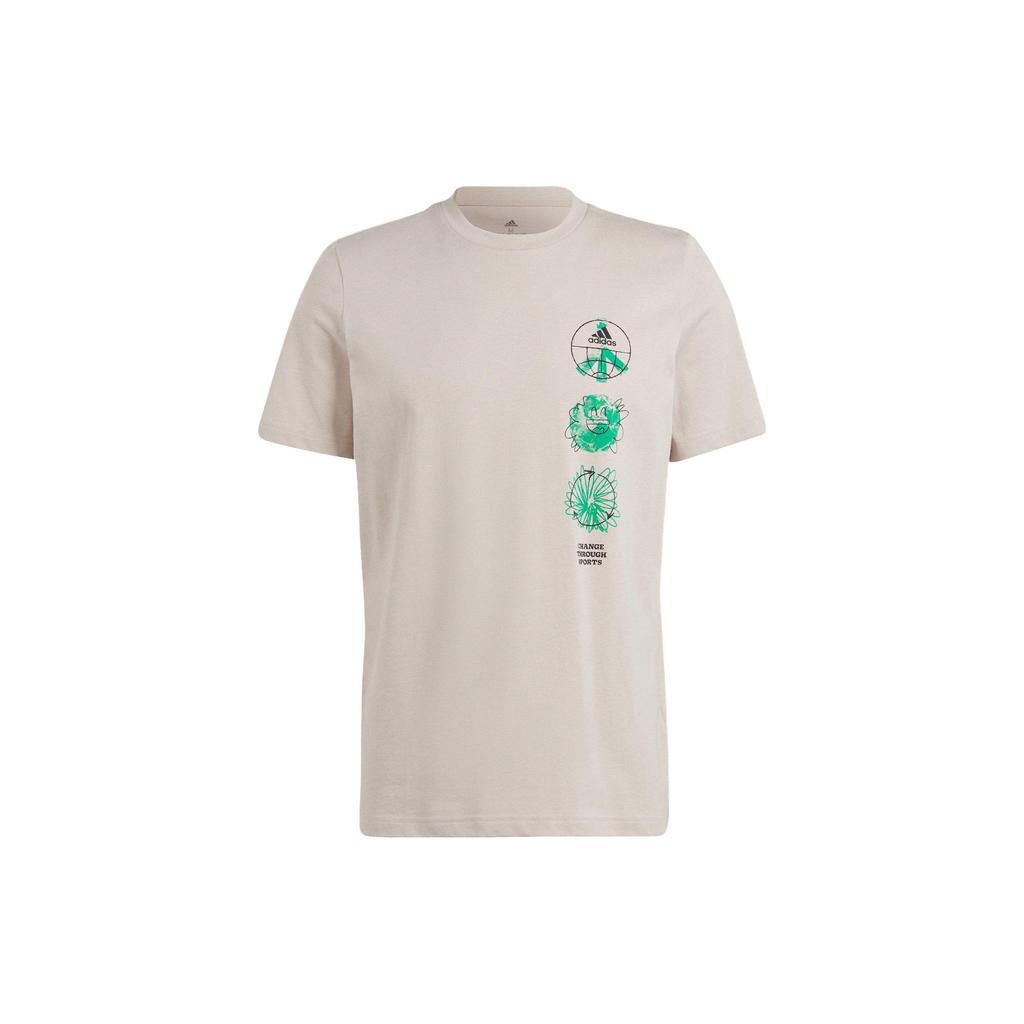 adidas Set In Sleeve T Shirt Men's Beige IL5401