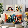 4 Pezzi Copricuscino Digitale a Tema Cane Carino Peluche Corto Adatto per Soggiorni Camere da Letto Divani Cuscino Decorativo