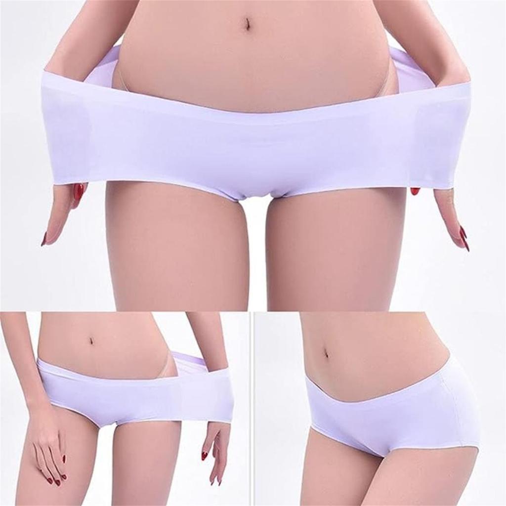 10 Pack Women's Seamless Panties Ice Silk Soft Multicolor